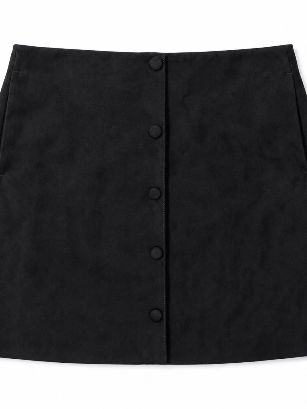 J. Crew Black Mini Button-Front Skirt